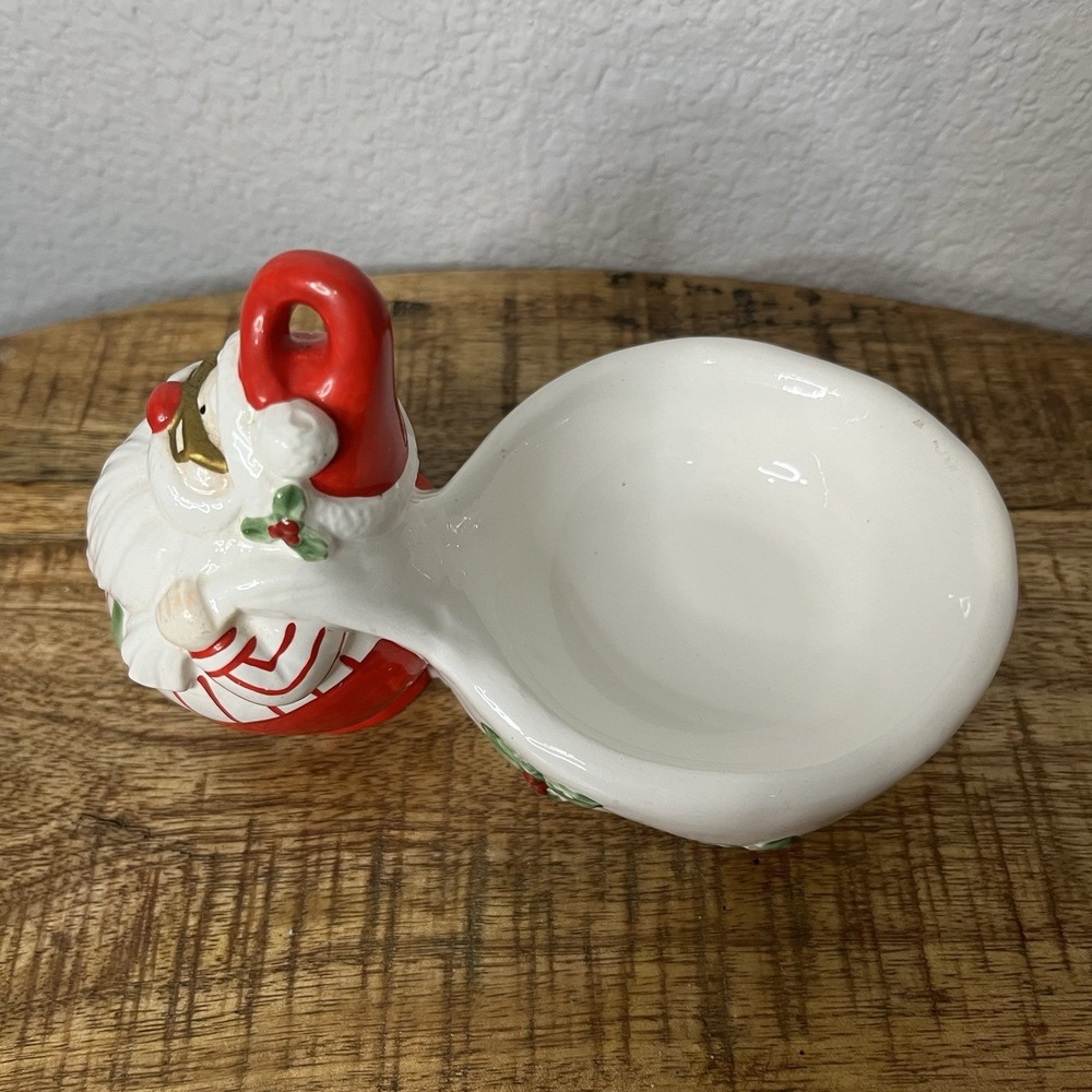 VTG  FITZ AND FLOYD‎ OMNIBUS Candle Holder Christmas SANTA Votive Dish - Picture 5 of 8